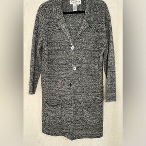 Joseph A. Qu’est-Cequec’est Silk Charcoal Button-Up Women's Cardigan
